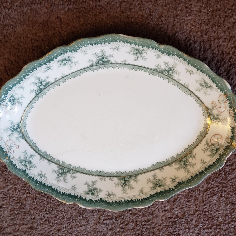 John Maddock and Sons Antique Gilded Hamilton Pattern Oval Platter